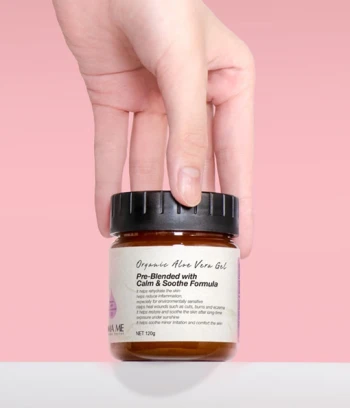 Organic Aloe Vera Gel - Pre-Blended with Calm & Soothe Formula for Sensitive Skin Type