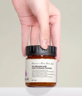 Organic Aloe Vera Gel - Pre-Blended with Calm & Soothe Formula for Sensitive Skin Type